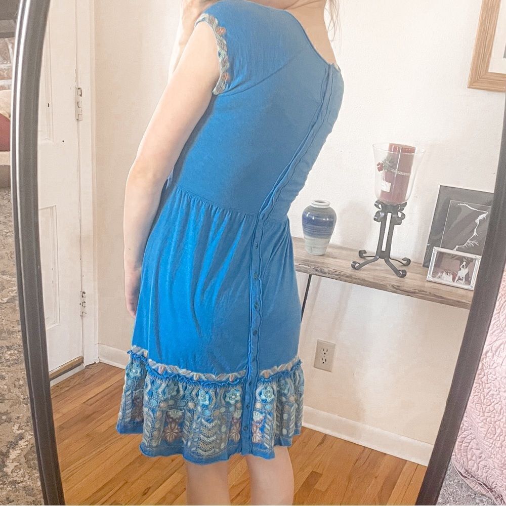 Johnny Was Embroidered Tunic Dress Blue S - Picture 3 of 8
